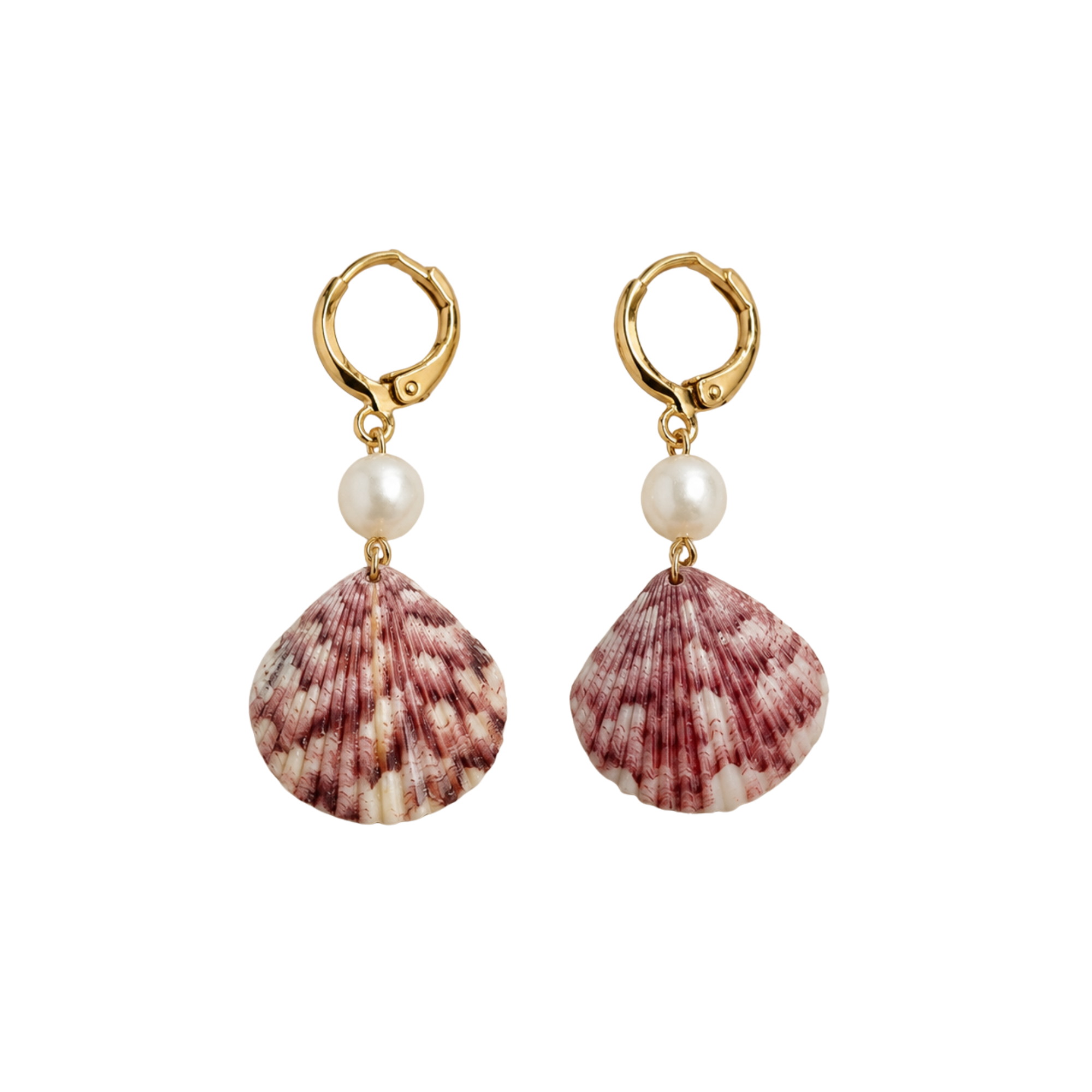 Pink Scallop Earrings
