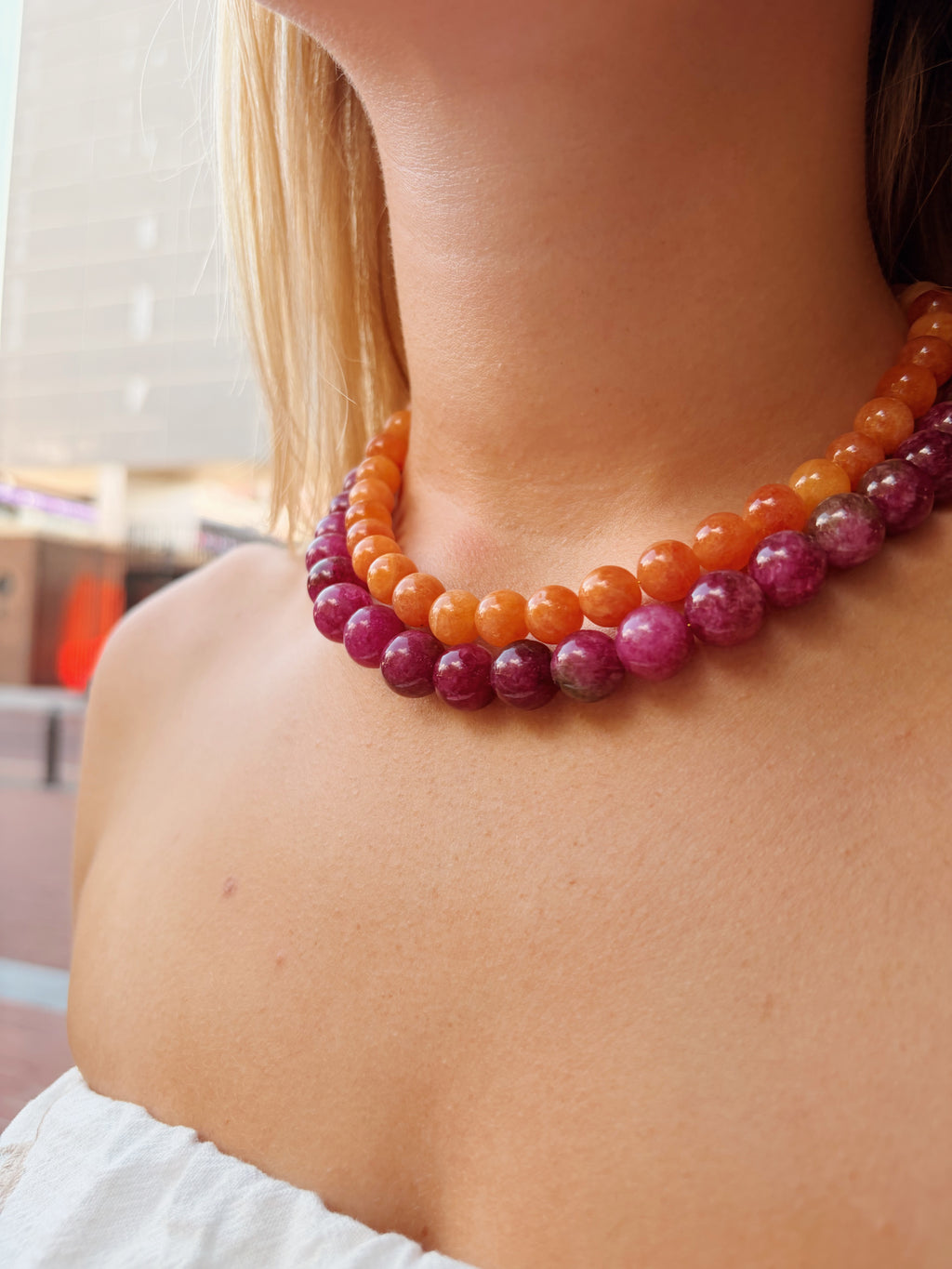 Purple Beaded Choker