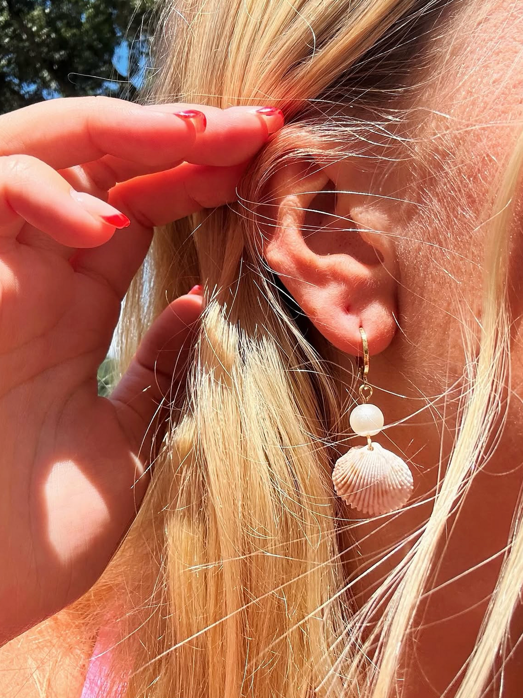 Pink Scallop Earrings