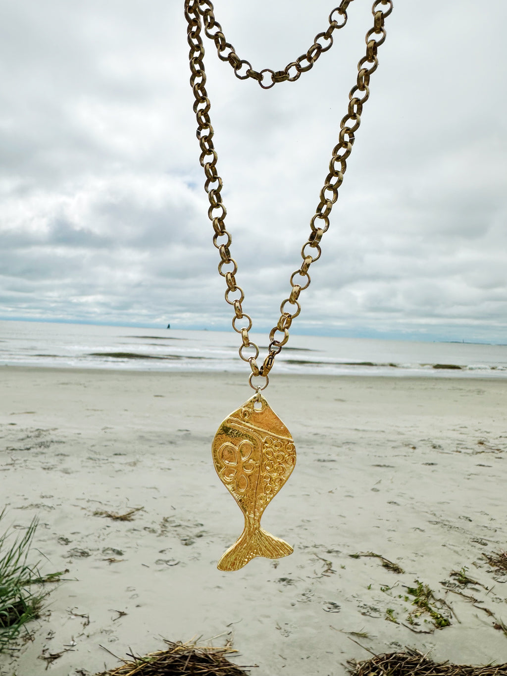Gold Fish Wrap Necklace