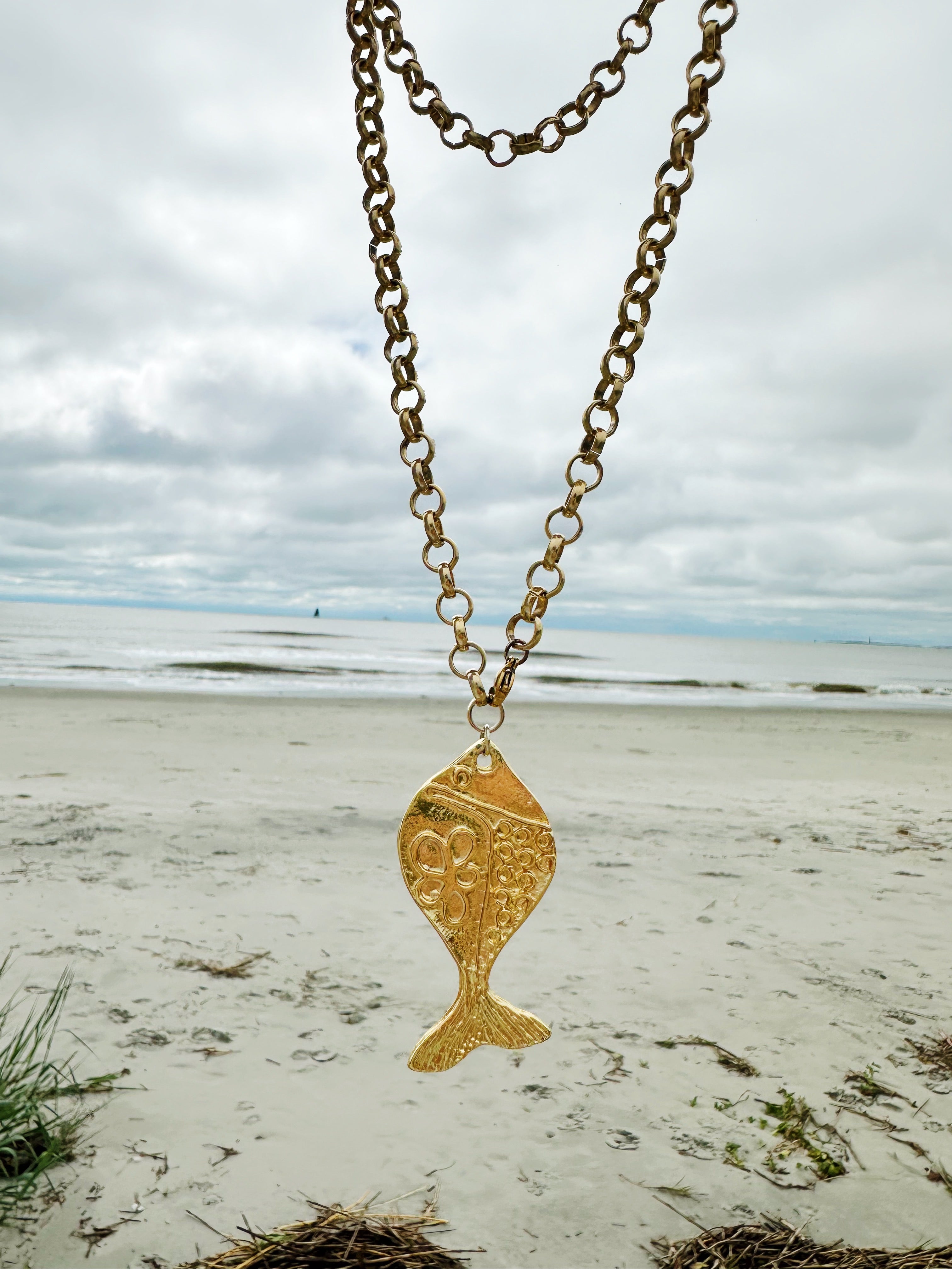 Gold Fish Wrap Necklace